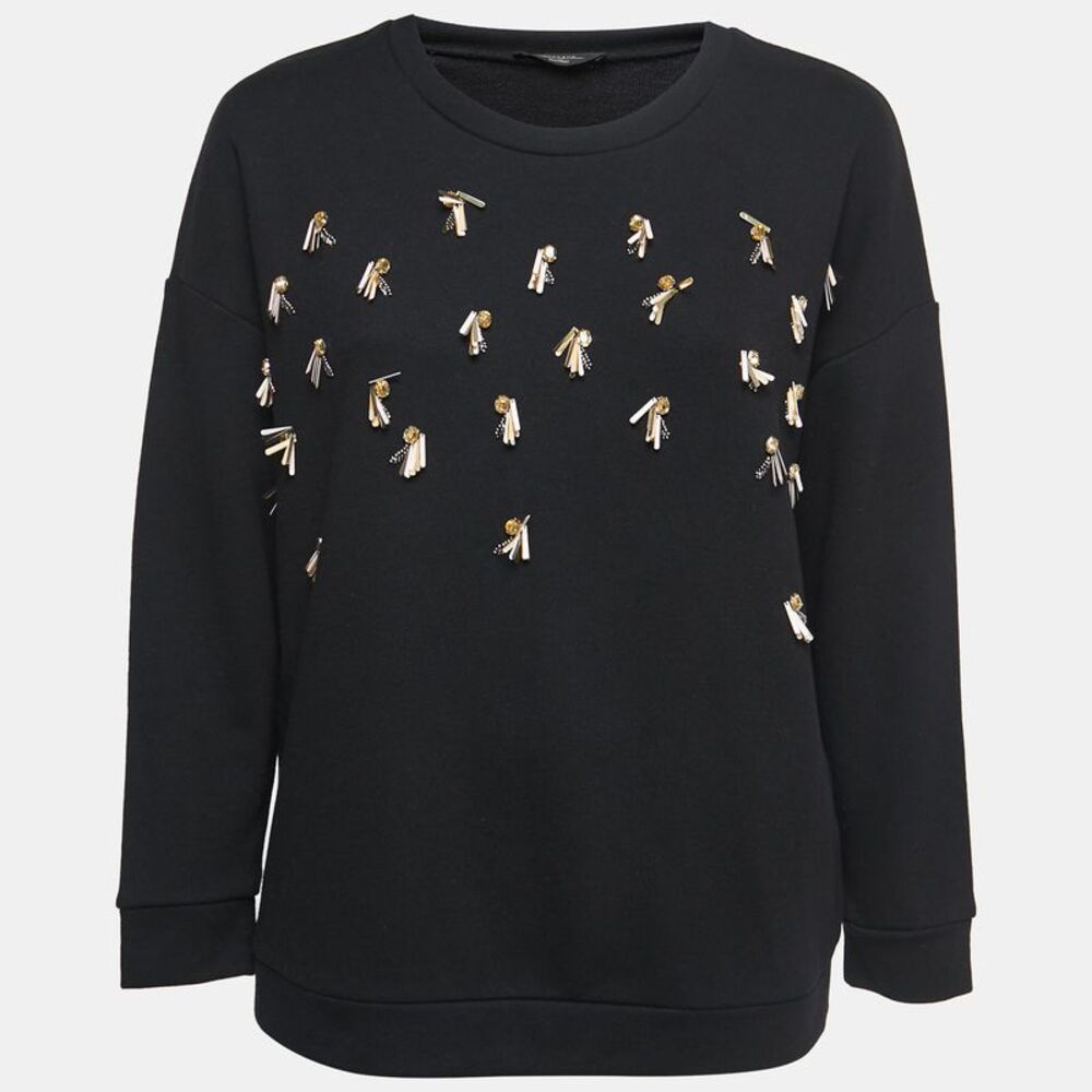 Weekend Max Mara Black Knit Embellished Pullover S